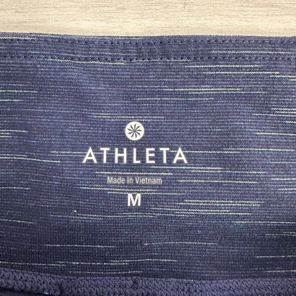 Athleta Leggings Size Medium Striated Revelation Space Dye Navy Blue Yoga Gym - Picture 7 of 13